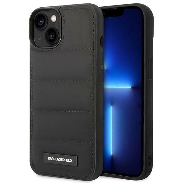 KARL LAGERFELD PUFFY ELONGATED LOGO COVER TIL IPHONE 14 PLUS - SORT