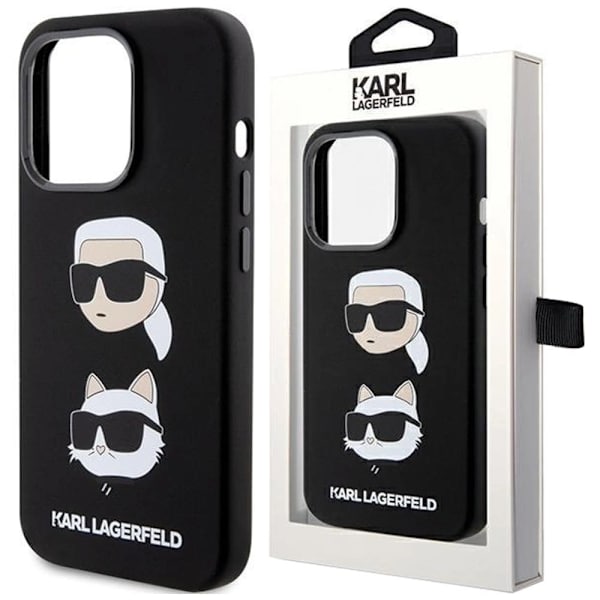 Karl Lagerfeld Silikon Karl&Choupette Head beskyttelsesdeksel for iPhone 15 Plus / 14 Plus - svart