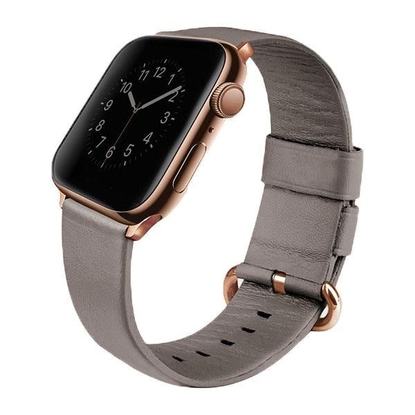 UNIQ armbånd Mondain Apple Watch Series 1/2/3/4/5/6/7/8/SE/SE2 44/45mm. Ekte skinn beige/sandbeige