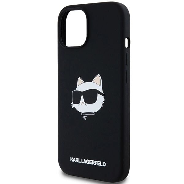 Karl Lagerfeld Silikon Choupette Head MagSafe-deksel til iPhone 15 Plus / 14 Plus - Svart