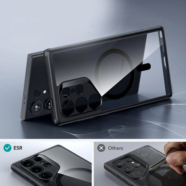 ESR CLASSIC HYBRID HALOLOCK ETUI TIL SAMSUNG GALAXY S24 ULTRA - MAT SORT