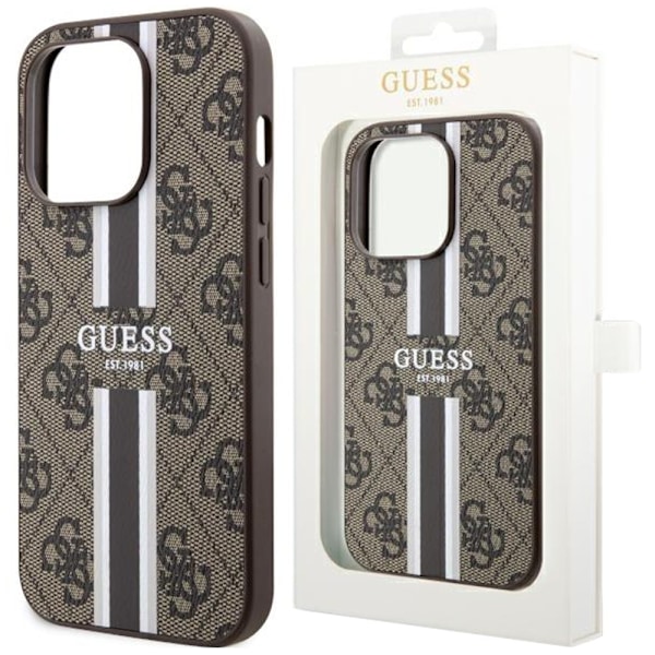 Guess GUHMN61P4RPSW deksel til iPhone 11 / Xr - Brun 4G Printed Stripes MagSafe