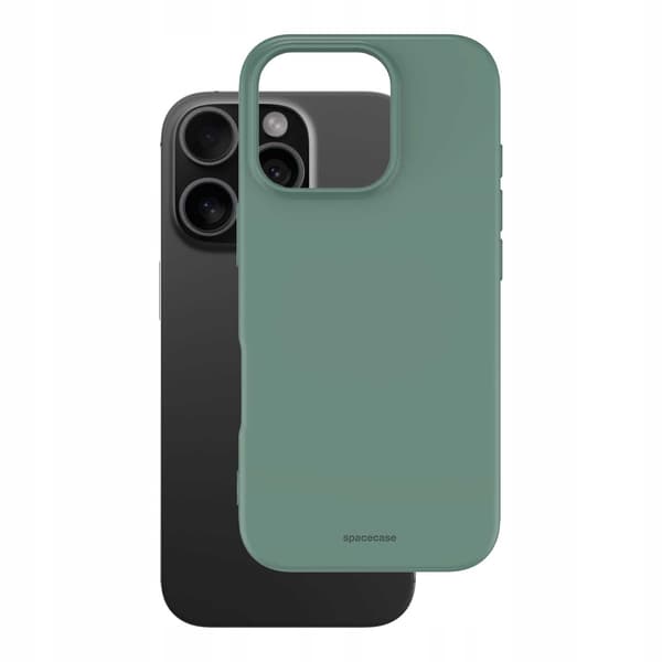 Spacecase Silikonfodral För Iphone 16 Pro Mörkgrön Skydd