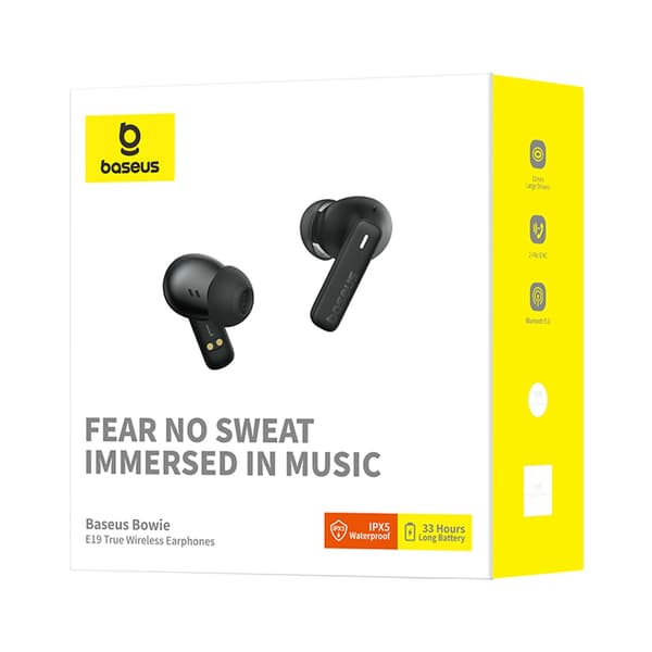 BASEUS BOWIE E19 TWS IN-EAR TRÅDLØSE HOVEDTELEFONER - SORTE