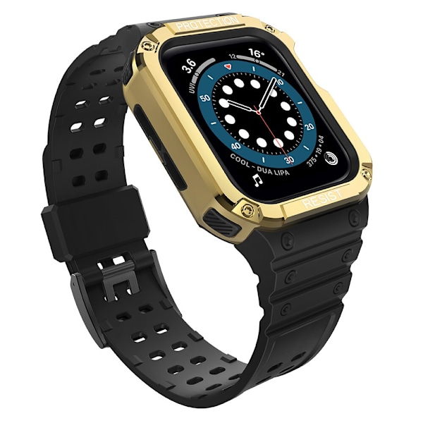 Beskytt armbåndet med etui Apple Watch 7 / 6 / 5 / 4 / 3 / 2 / SE (45 / 44 / 42 mm) etui pansret klokkedeksel svart