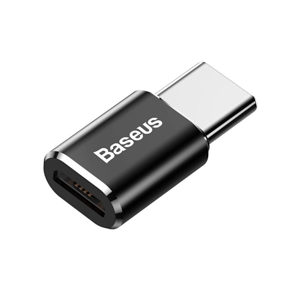 BASEUS ADAPTER MINI ADAPTER FRA MICRO USB TIL USB-C HOLDBAR SORT