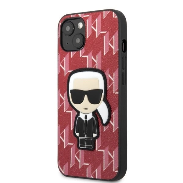 KARL LAGERFELD MONOGRAM IKONIK PATCH COVER TIL IPHONE 13 - RØD