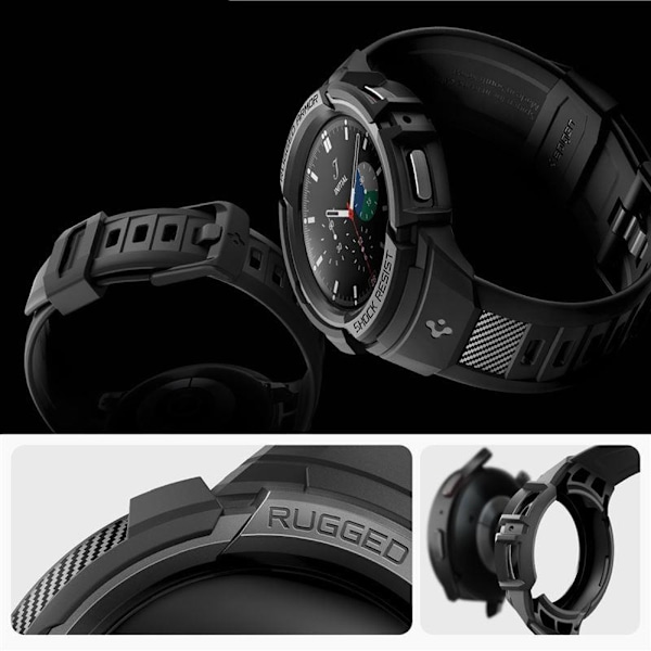 SPIGEN RUGGED ARMOR PRO ETUI MED REM TIL SAMSUNG GALAXY WATCH 5 PRO (45 MM) - SORT