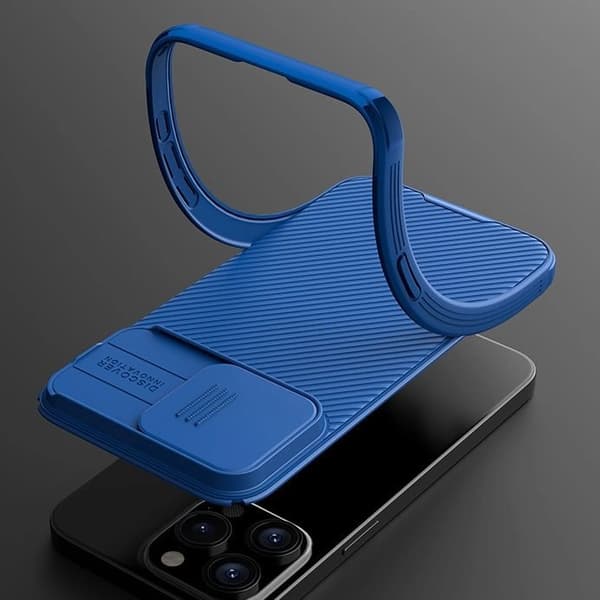 NILLKIN LÆDERCASE KAMERACOVER TIL IPHONE 15 PRO MAX BLUE
