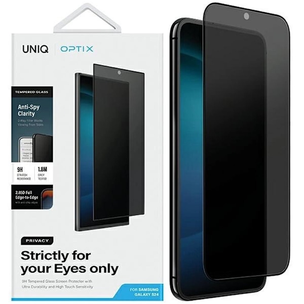 UNIQ Optix Privacy herdet glass for Samsung Galaxy S24 med applikator
