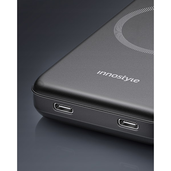 INNOSTYLE POWERDUO 2IN1 SNABB INDUKTION POWERBANK FÖR MAGSAFE KLOCKA 10000MAH SVART