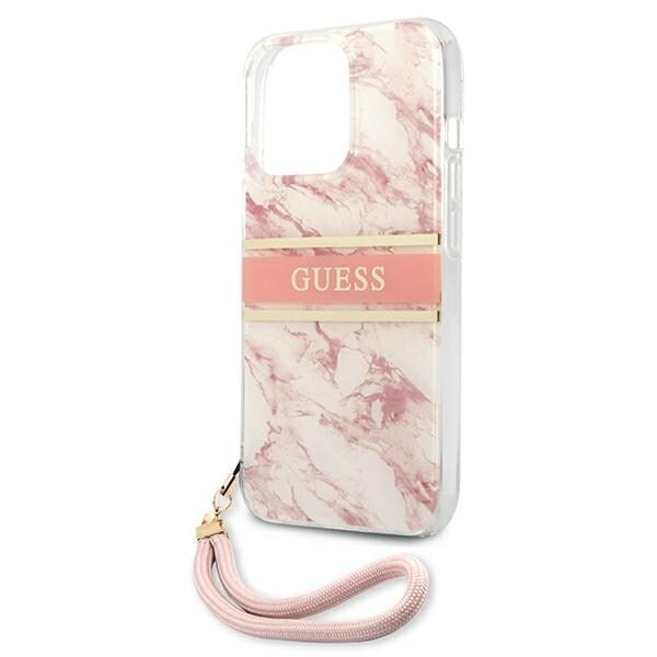 Guess GUHCP13XKMABPI iPhone 13 Pro Max 6,7" rosa/rosa hårdfodral Marble Strap Collection