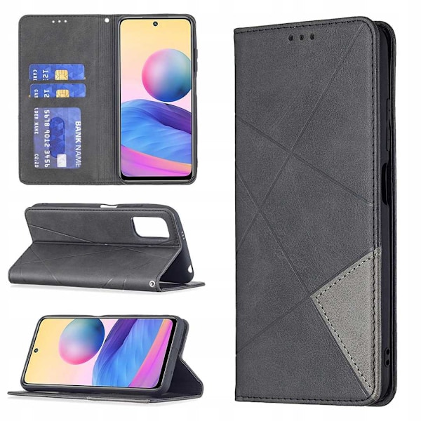 Zaps Case Origami Skäl För Xiaomi Poco M3 Pro Redmi Note 10 5G Svart