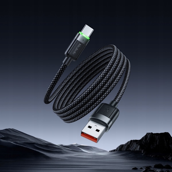 MCDODO USB-C SNABBLADDNINGSKABEL FÖR SAMSUNG XIAOMI TYP C 6A 100W 1M LED