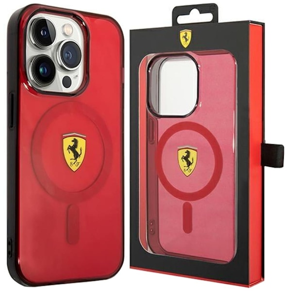 Ferrari FEHMP14XURKR beskyttelsesdeksel for iPhone 14 Pro Max 6.7 - rød gjennomsiktig Magsafe