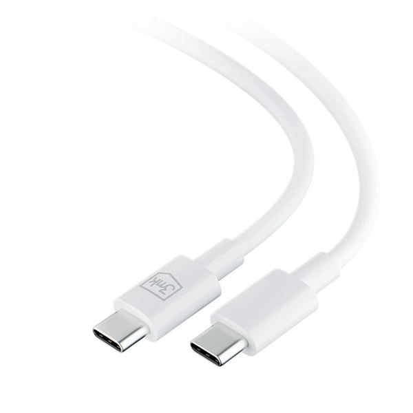 3mk Hyperkabel USB-C / USB-C 100W 1,2m - hvit