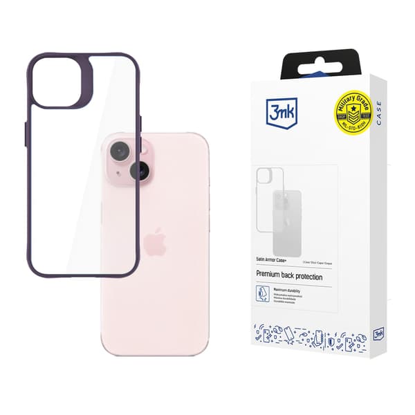 APPLE IPHONE 15 - 3MK SATIN ARMOR CASE+ PURPLE