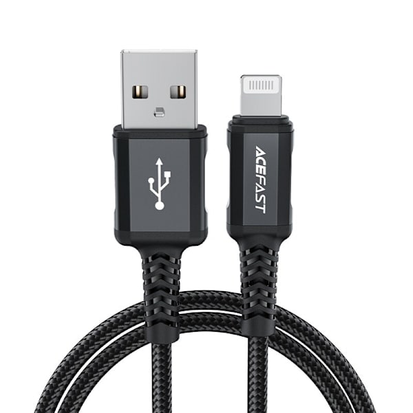 ACEFAST KABEL LANG STÆRK MFI USB - LYN 1,8M, 2,4A SORT