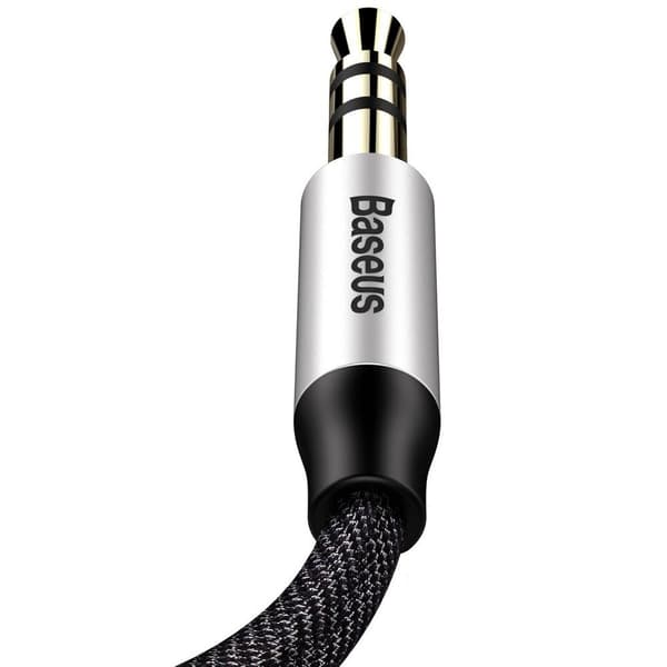 BASEUS M30 AUX KABEL 100cm SØLV/SORT