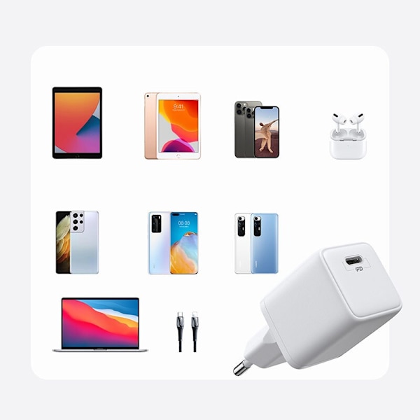 Joyroom hurtiglader USB Type C 25W 3A EU-plugg hvit (L-P251)