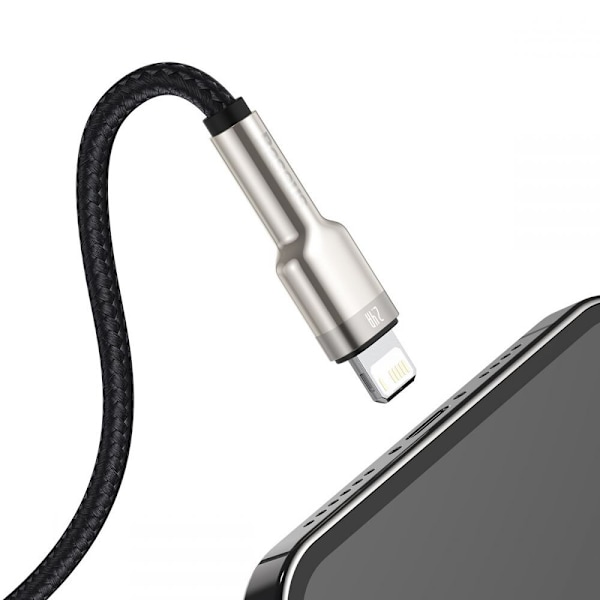 BASEUS CAFULE METALL LYNKABEL 2.4A 25CM SORT