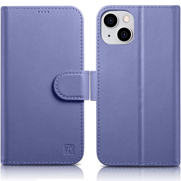ICARER CASE LÆDERCASE TIL IPHONE 14+ LYS LILLA