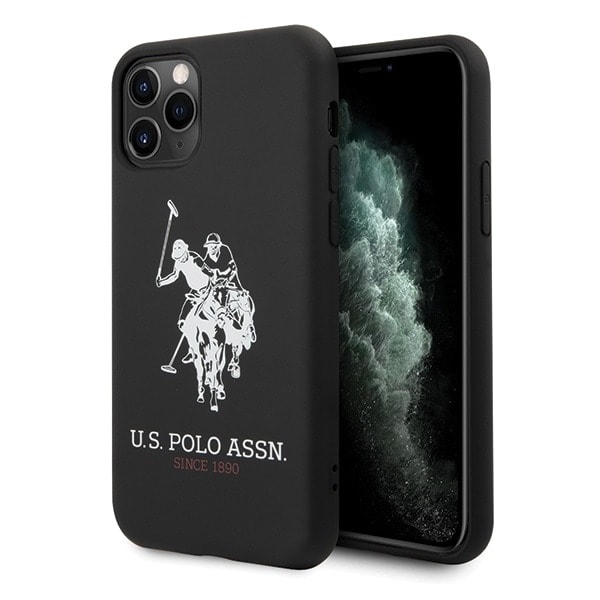 Saken med USA Polo Assn. Silikonkolleksjon for iPhone 11 Pro Max - svart silikonkolleksjon