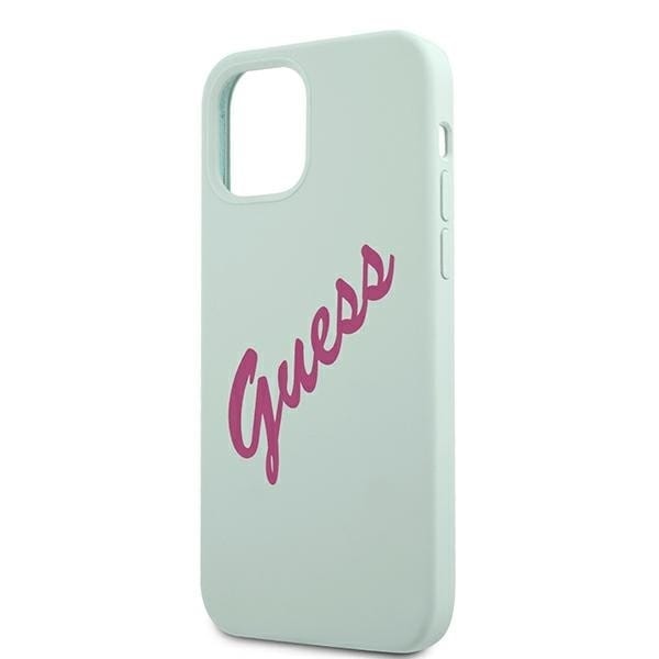 Guess GUHCP12MLSVSBF iPhone 12/12 Pro 6.1 blå fuchsia/blå fuschia hardt deksel Silikon Vintage