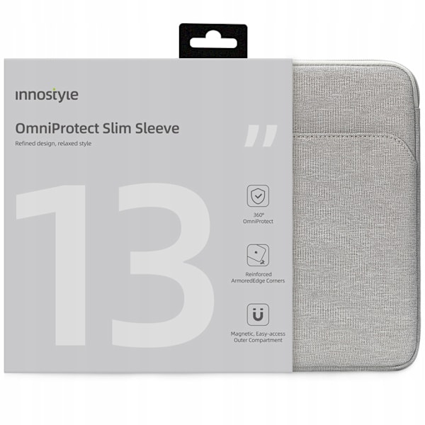 INNOSTYLE LAPTOPVÄSKA 13" VATTENTÄTT FODRAL OMNIPROTECT SLIM GRÅ