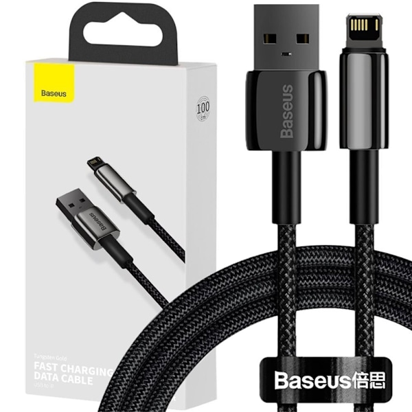 Baseus Tungsten USB - Lightning-kabel 2,4 A 1 m svart (CALWJ-01)