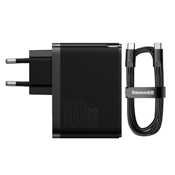 Baseus GaN5 Pro Fast Universal GaN USB Type C / USB-lader 100W PD3.0, QC4.0+, AFC Black (CCGP090201)