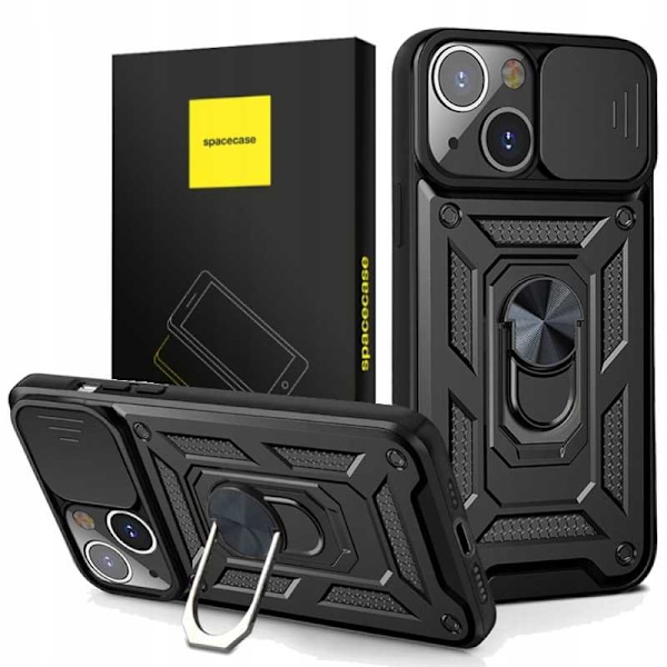 Spacecase Case Fall För Iphone 13 Sc Camring Svart