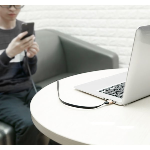 Baseus Nimble flatkabel USB / USB-C-kabel med holder 2A 0,23M svart (CATMBJ-01)