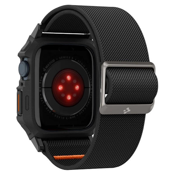 Spigen Lite Fit Pro-deksel med stropp for Apple Watch 4/5/6/7/8/9/SE (44/45 mm) - Matt svart