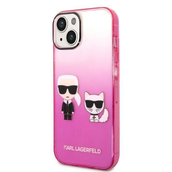 KARL LAGERFELD GRADIENT IKONIK KARL&CHOUPETTE ETUI TIL IPHONE 14 PLUS - PINK