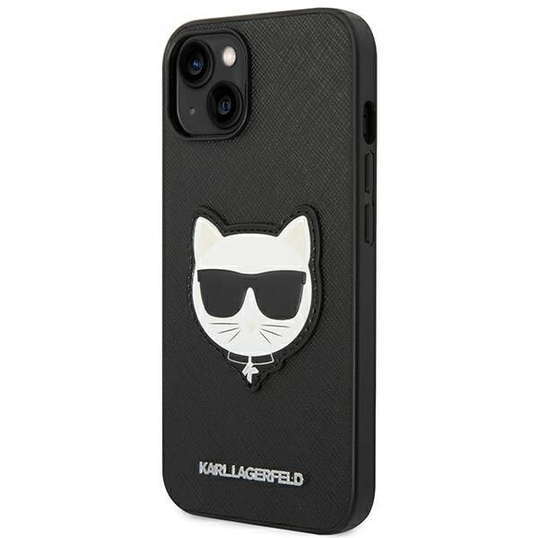 Karl Lagerfeld KLHCP14MSAPCHK iPhone 14 Plus 6.7 hardt deksel svart/svart Saffiano Choupette Head Patch