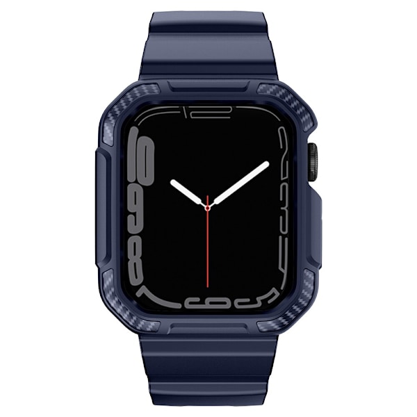 Kingxbar CYF106 2-i-1 pansret etui til Apple Watch SE 8, 7, 6, 5, 4, 3, 2, 1 (41, 40, 38 mm) med blå stropp