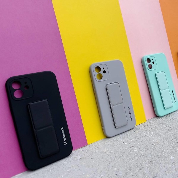 Wozinsky Kickstand Case Silikondeksel med stativ til Samsung Galaxy A42 5G Gul