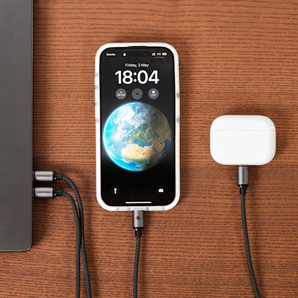 Spacecase Usb-C-Kabel För Blixt 1M 20W För Iphone 11 12 13 14 15