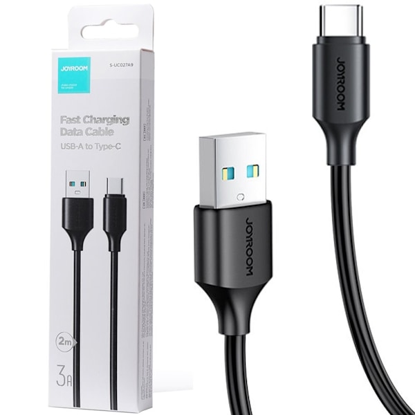 Joyroom lade-/datakabel USB - USB Type C 3A 2m svart (S-UC027A9)