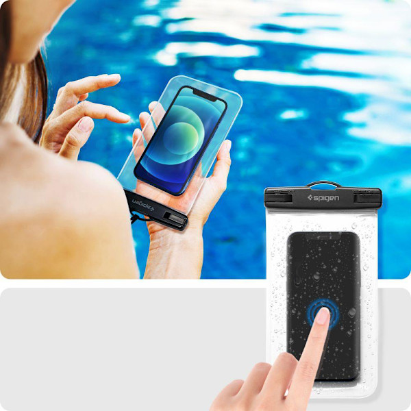 SPIGEN A601 UNIVERSAL VANDTÆT ETASKE 2-PAK CRYSTAL CLEAR