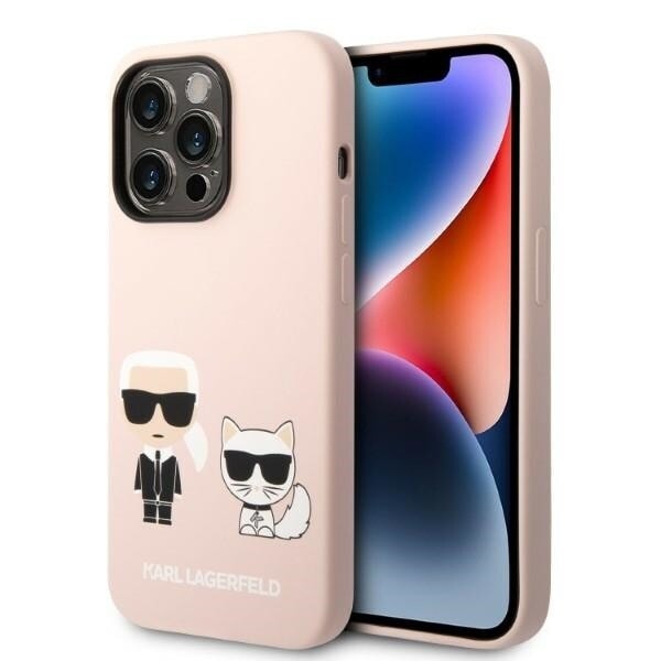 KARL LAGERFELD SILIKONE KARL&CHOUPETTE MAGSAFE ETUI TIL IPHONE 14 PRO MAX - LYS PINK