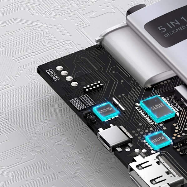 BASEUS MULTIFUNKTIONEL USB HUB 5IN1 USB TYPE C PD 100W HDMI GRÅ