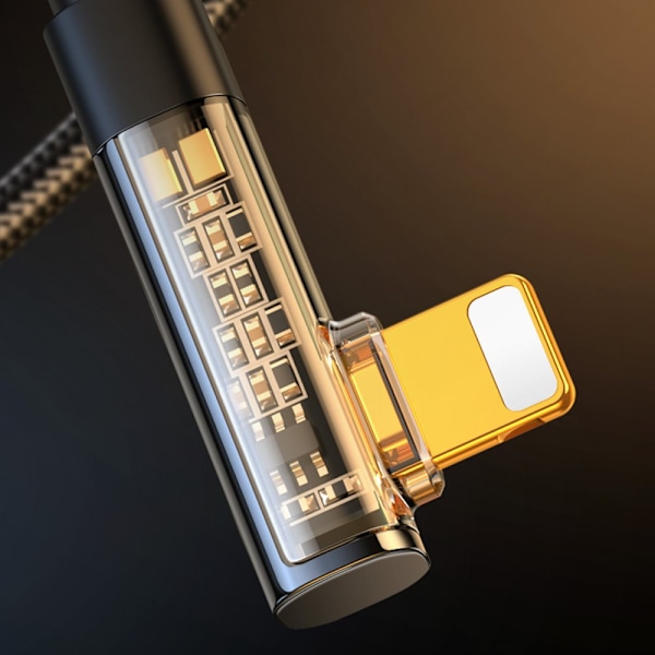Joyroom vinklet Lightning-kabel - USB for hurtiglading og dataoverføring 2,4A 1,2 m svart (S-UL012A6)