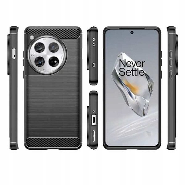 Spacecase Cover Carbon Cover För Oneplus 12 Svart Tpu-Skydd