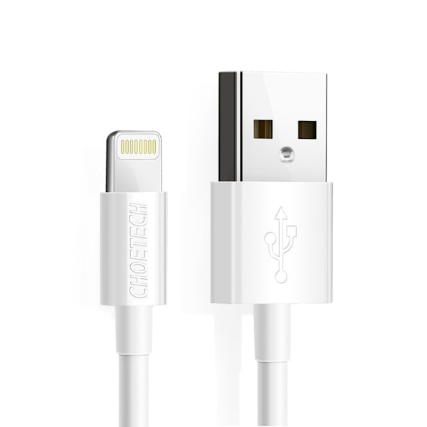 CHOETECH CERTIFICERET KABEL USB-A - LIGHTNING MFI 1.8M HVID