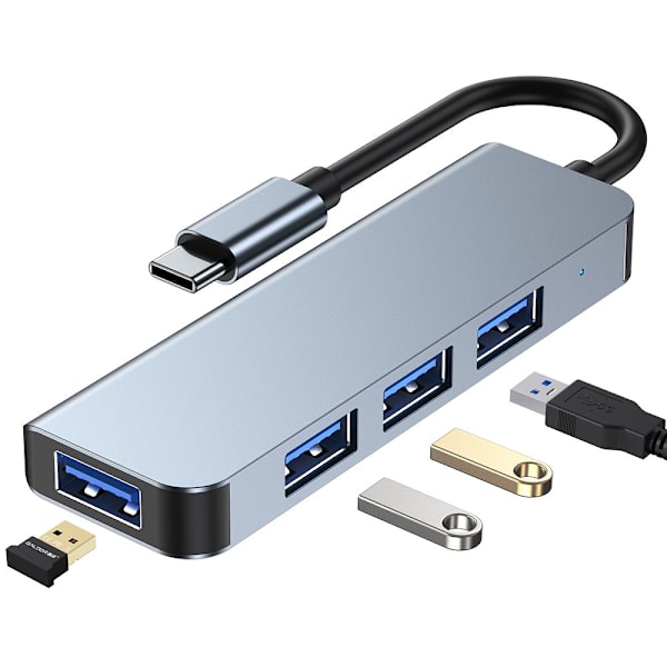 TECH-PROTECT V1-HUB ADAPTER 4IN1 GRÅ