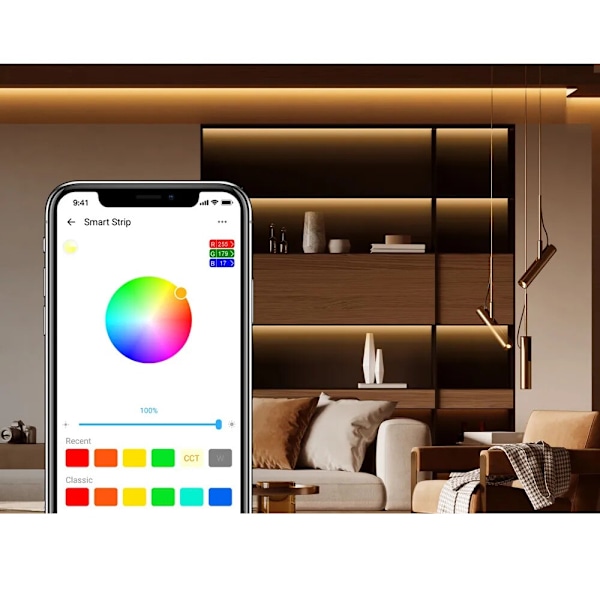 Sonoff L2-2M Kit Smart vanntett LED Strip 2m RGB fjernkontroll Wi-Fi strømforsyning