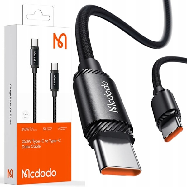 MCDODO USB-C KABEL SNABBLADDNING FOR SAMSUNG APPLE USB TYPE C 5A 240W 1M
