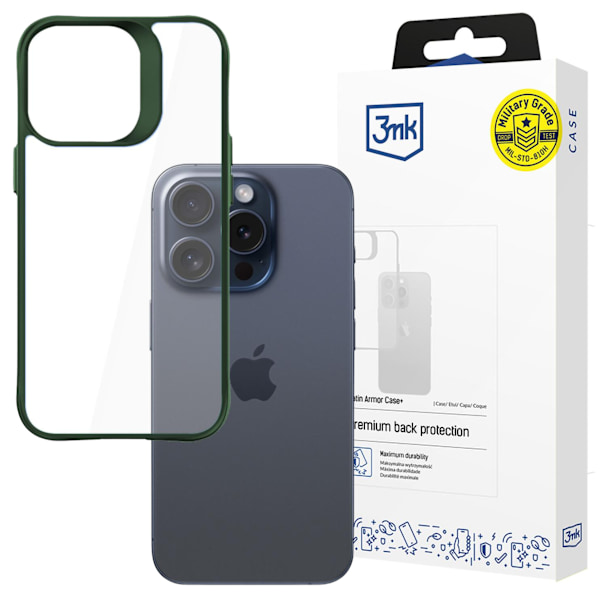 APPLE IPHONE 15 PRO - 3MK SATIN ARMOR CASE+ GREEN
